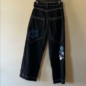 Alab Black Denim Jeans with White Stitching and design size 26